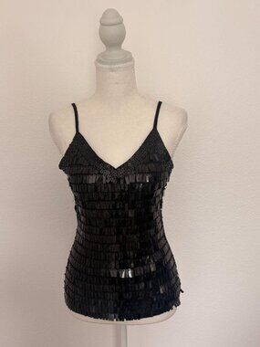 Euro-style sequined mesh top ✨ (Small)